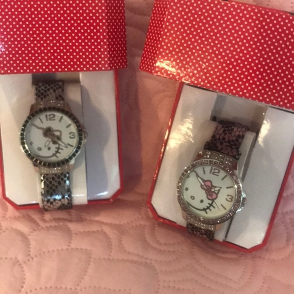 2 NEW HELLO KITTY WATCHES BY SANRIO CRYSTAL BLING